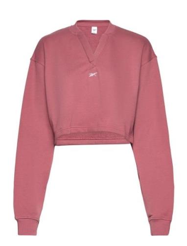 Cl Wde Cotton Ft Cov Sport Crop Tops Long-sleeved Crop Tops Red Reebok...