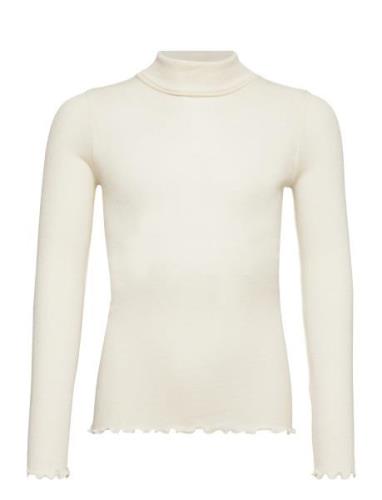 Wool Turtle Neck Tops T-shirts Turtleneck Cream Rosemunde Kids