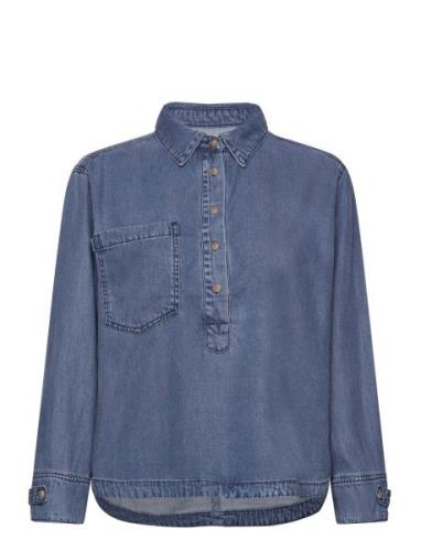 Srlila Blouse Tops Shirts Denim Shirts Blue Soft Rebels