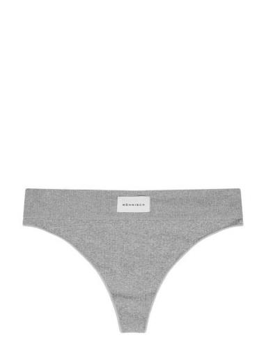 Micro Rib String Sport Panties Thong Grey Röhnisch