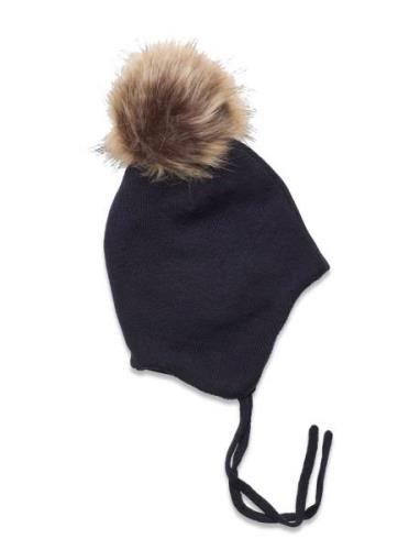 Hat W. Detachable Fake Fur Accessories Headwear Hats Winter Hats Navy ...