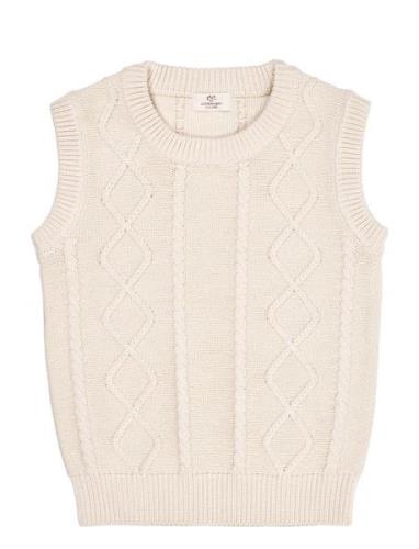 Knitted Cable Vest Tops Vests Cream Copenhagen Colors