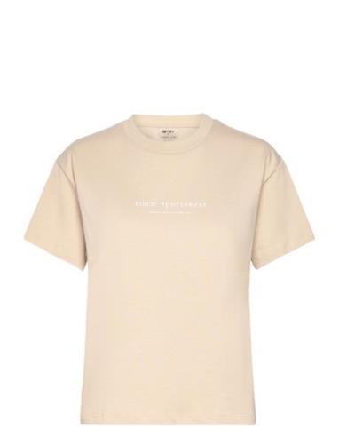 Serif Boxy T-Shirt Sport T-shirts & Tops Short-sleeved Beige Aim´n