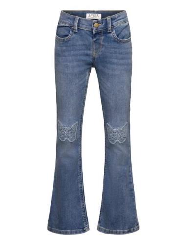 Trousers Denim Freja Butterfly Bottoms Jeans Bootcut Jeans Blue Lindex