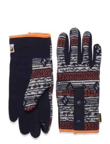 Gara - Elmer Pinted Fleece Glove-Navy/Orange Accessories Gloves Finger...