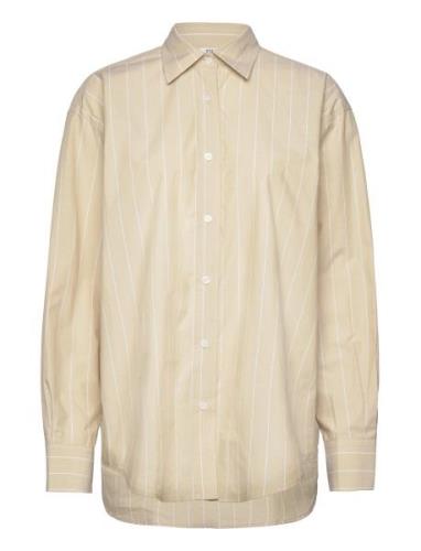 Stripe Poplin Shirt Designers Shirts Long-sleeved Beige Filippa K