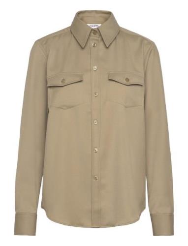 Twill Shirt Designers Shirts Long-sleeved Khaki Green Filippa K