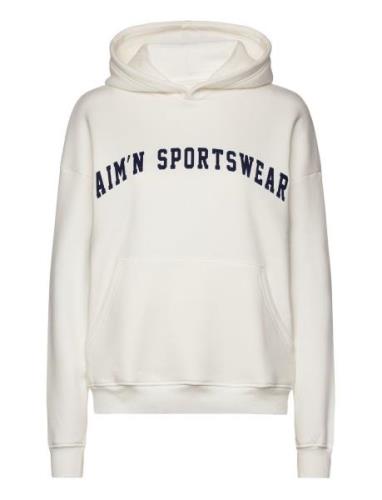 Varsity Sweat Hood Sport Sweatshirts & Hoodies Hoodies Cream Aim´n