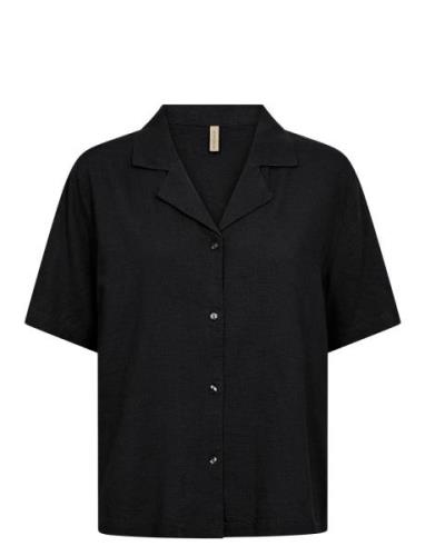 Sc-Ina Tops Shirts Linen Shirts Black Soyaconcept