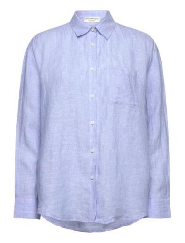 Bs Madeleine Shirt Tops Shirts Linen Shirts Blue Bruun & Stengade