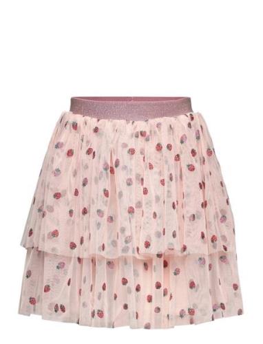 Skirt W. Glitter Aop Dresses & Skirts Skirts Tulle Skirts Pink Minymo