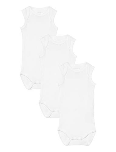 Nbnbody 3P Tank Solid White 3 Noos Bodies Sleeveless Bodies White Name...