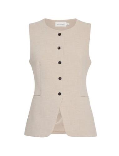 Mschmirabelle Michelle Vest Blazers Sleeveless Blazers Beige MSCH Cope...