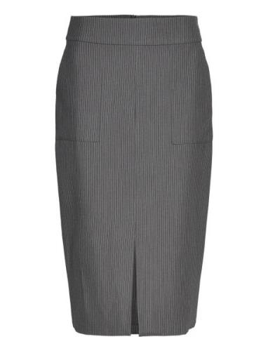 Sibylle Stripe Skirt Skirts Knee-length & Midi Skirts Grey A-View