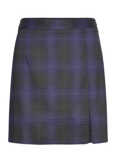 Annali Check Skirt Skirts Short Skirts Navy A-View