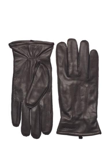 Milo Leather Glove Accessories Gloves Finger Gloves Brown J. Lindeberg