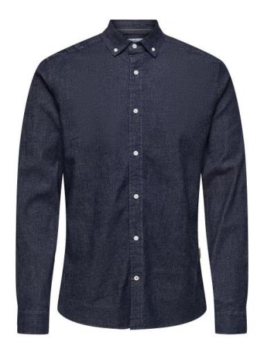 Onsconrad Slim Ls Chambray Stretch Shirt Tops Shirts Denim Shirts Blue...