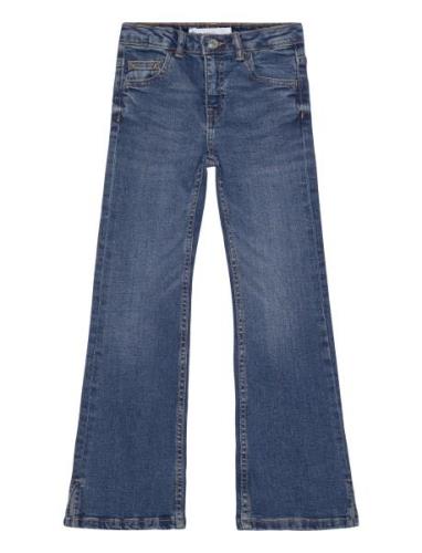 Flared Jeans With Opening Bottoms Jeans Bootcut Jeans Blue Mango