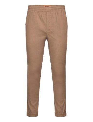 Mmgharris Linen String Pant Bottoms Trousers Linen Trousers Beige Mos ...