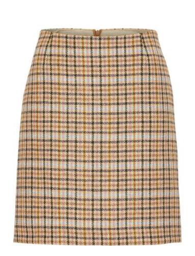 Anna Glencheck Tweed Skirt Skirts Short Skirts Beige Newhouse