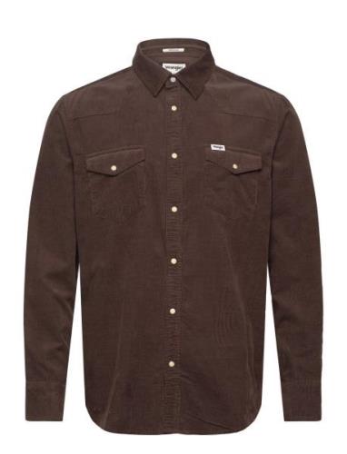 Western Shirt Tops Shirts Denim Shirts Brown Wrangler