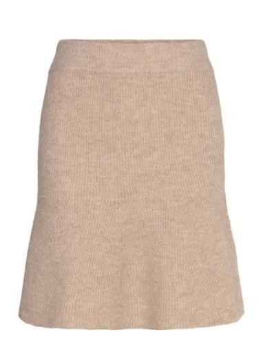 Nmnola Knit Hw Skirt Fwd Skirts Short Skirts Beige NOISY MAY