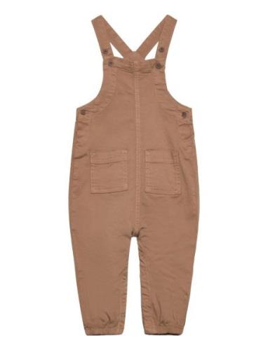 Overall Twill Bottoms Dungarees Brown Minymo