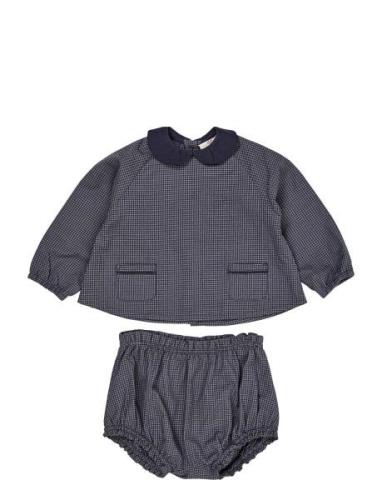 Check Baby Set Sets Sets With Long-sleeved T-shirt Navy Copenhagen Col...