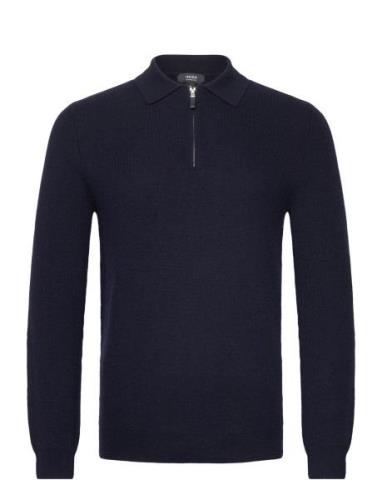 Regis Designers Knitwear Half Zip Jumpers Navy Reiss