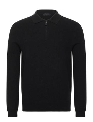 Regis Designers Knitwear Half Zip Jumpers Black Reiss