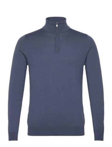 Blackhall Designers Knitwear Half Zip Jumpers Navy Reiss