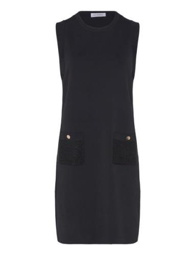 Viscose-Blend Knitted Dress, Doxina Knælang Kjole Black Ivo Nikkolo