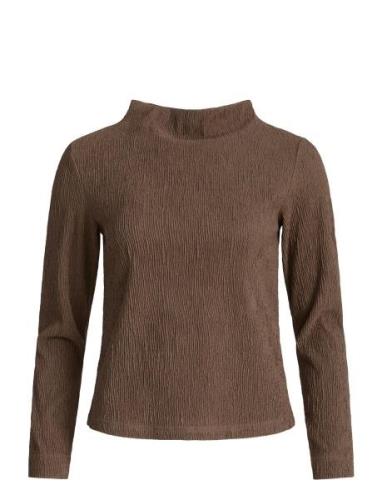 Long Sleeve Top, Jori Tops T-shirts & Tops Long-sleeved Brown Ivo Nikk...