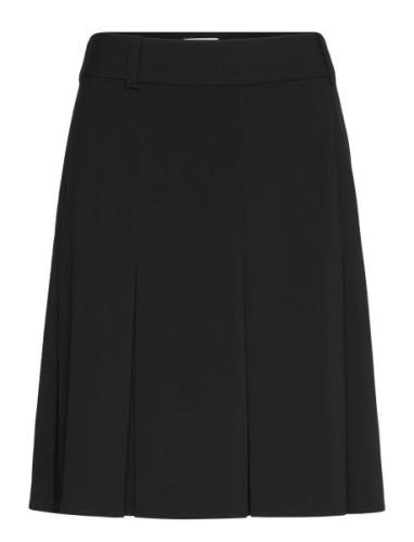 Pleated Midi Suiting Skirt Skirts Knee-length & Midi Skirts Black Week...