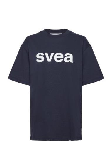 Smaustin Boxy Logo Ss T-Shirt Tops T-Kortærmet Skjorte Navy Svea