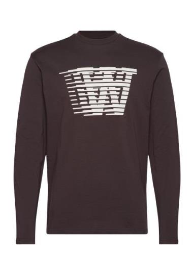 Wwmel Big Print Longsleeve Gots Tops T-Langærmet Skjorte Brown Double ...