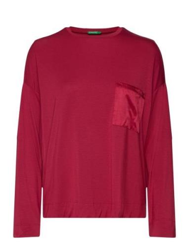 Sweater L/S Top Red United Colors Of Benetton