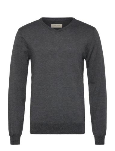 Bhbruton V-Neck Knit Noos Pullover Tops Knitwear V-necks Grey Blend