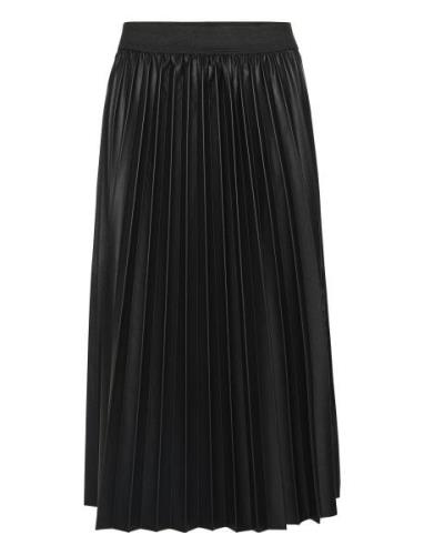 Crpoppi Plissé Skirt Skirts Knee-length & Midi Skirts Black Cream