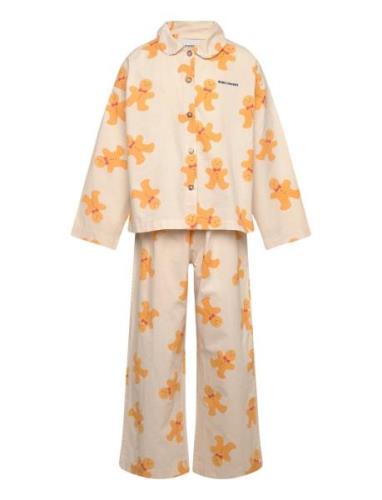 Gingerbread All Over Lounge Set Pyjamassæt Cream Bobo Choses