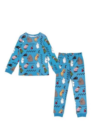 Fotspår2 Pyjamas Pyjamassæt Blue MUMIN