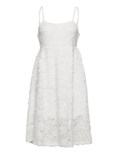 Emilia Dress Knælang Kjole White Gina Tricot