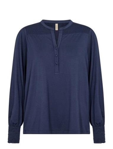 Sc-Marica Tops Blouses Long-sleeved Blue Soyaconcept