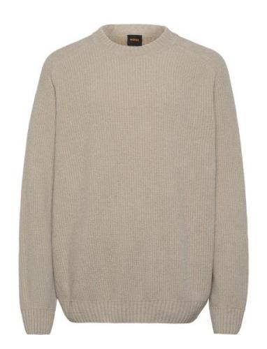 Amarson Tops Knitwear Round Necks Beige BOSS