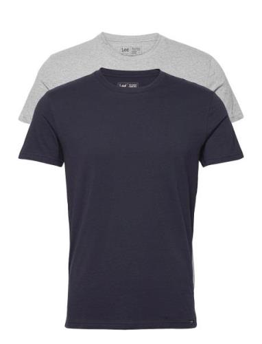 Twin Pack Crew Tops T-Kortærmet Skjorte Grey Lee Jeans