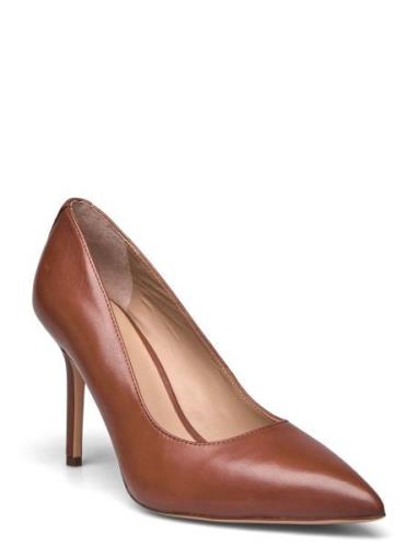 Lindella Ii Burnished Leather Pump Shoes Heels Pumps Classic Brown Lau...