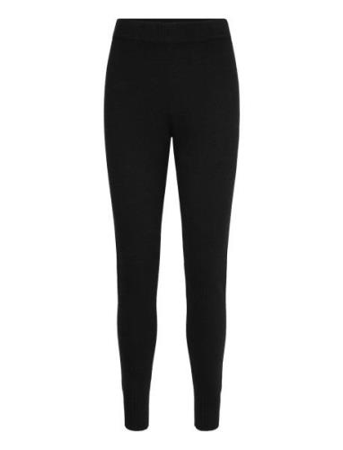 Leggings Ribbed Ankle Bottoms Leggings Black Davida Cashmere