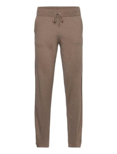 Man Fine Knit Pants Bottoms Sweatpants Brown Davida Cashmere