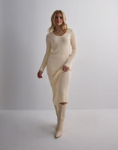 Nelly - Hvid - Long Knit Dress