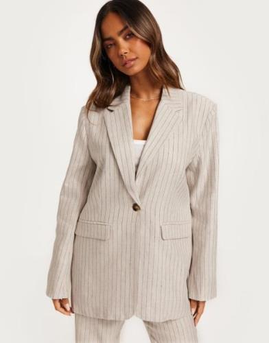 Neo Noir - Beige - Gaby Pinstripe Blazer